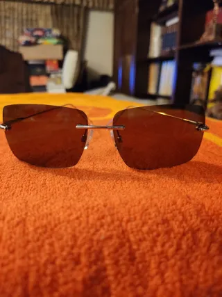 Gafas de sol marrones sin montura