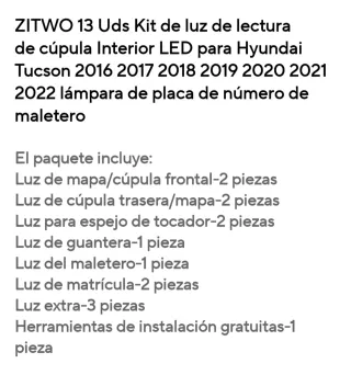 Kit LED Interior Hyundai Tucson 2016-2022