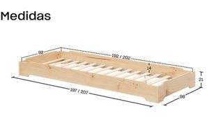 Camas apilables madera natural