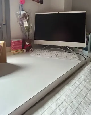 Habitación juvenil blanca y morada, 90/180