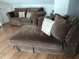 Sofá modular marrón tela