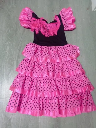 Disfraz Flamenca Niña + abanico. Talla 10