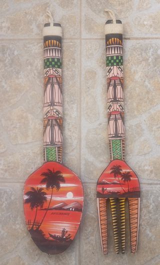 Colher e Garfo Filipinas Madeira Vintage