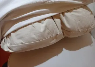 Sofá 3 plazas blanco tela y plumon