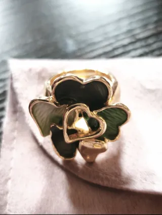 Lote 5 Anillos Bisutería Flor y Piedras