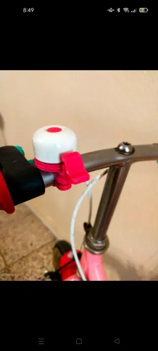 Bicicleta infantil rosa con unicornios