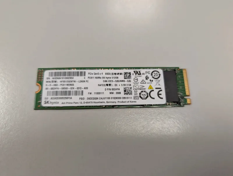 SK Hynix SSD 512GB M.2 NVMe PCIe Gen3 x4