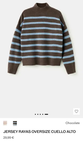 Jersey Mango Rayas Oversize Cuello Alto