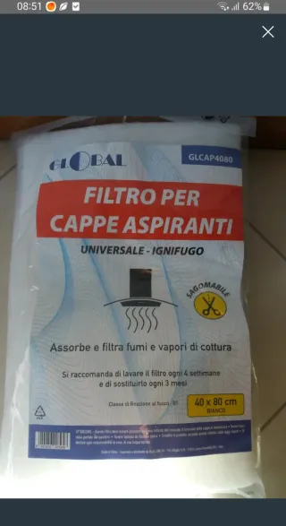 Filtro per cappa aspirante universale