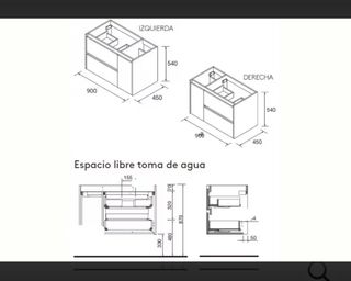 Mueble de baño 90 cm madera marrón y porcelana