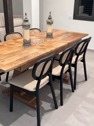 Sillas de comedor con respaldo de ratán