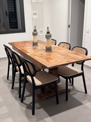 Sillas de comedor con respaldo de ratán