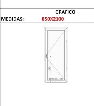 Puerta aluminio doble cristal climalit 2,10x 0,85