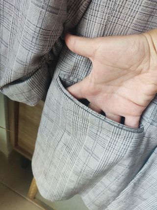 Blazer americana ZARA ZW antelina cuadros oficina