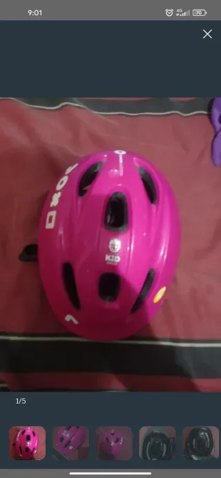 Casco de bici rosa para niña