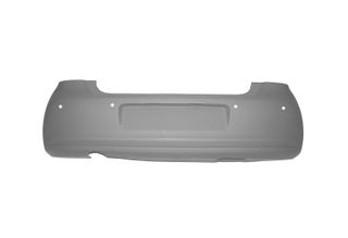 Paragolpes Trasero Imprimado (Agujero Para Escape Grande, 17 Cm) (Con Agujeros Para Sensores) para Volkswagen POLO 2009