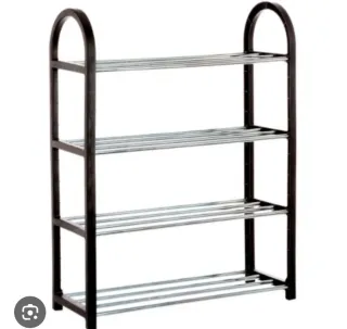 Zapatero 4 Niveles Metálico Negro Gris