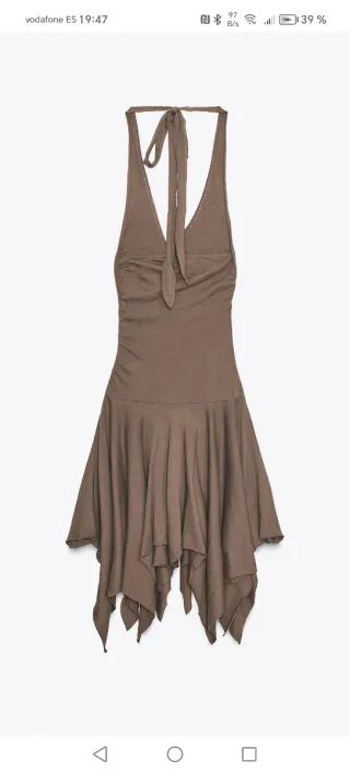 Vestido marrón fruncido OFERTA