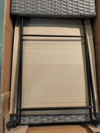 vidaXL Sillas cafetería Plegables 2 uds Acero y ratán sintético Gris