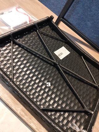 vidaXL Taburete plegable ratán sintético negro