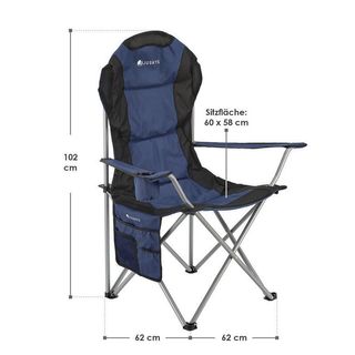 Silla Camping Juskys Lido Azul Oscuro