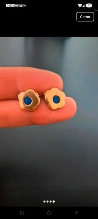 Pendientes Amichi Dorados con Azul