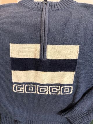 Jersey Gocco talla 11/12azul con cremallera y logo