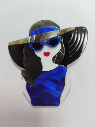 Broche mujer estilo chic azul