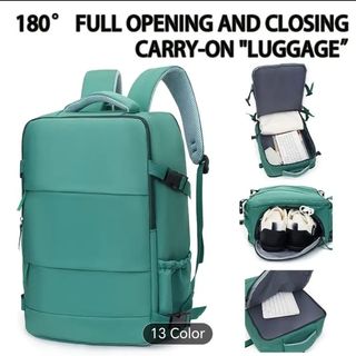 Mochila de cabina verde aprobada para viajar