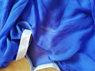 Traje Anarkali India Azul y Plateado