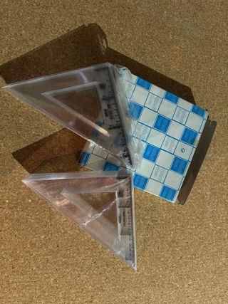 Pack 4. Reglas Geometría Escuadra Cartabón Trans