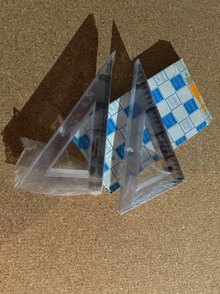 Pack 4. Reglas Geometría Escuadra Cartabón Trans