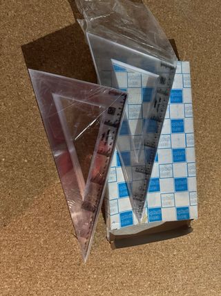 Pack 4. Reglas Geometría Escuadra Cartabón Trans