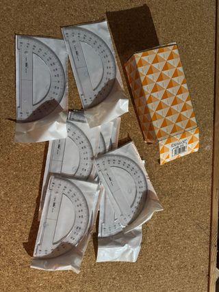 Pack 4. Reglas Geometría Escuadra Cartabón Trans