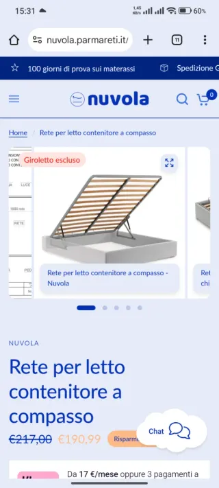 Rete doghe letto contenitore