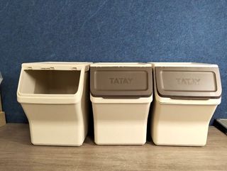 3 Cubos reciclaje TATAY 20L - Beige