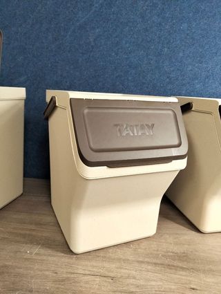 3 Cubos reciclaje TATAY 20L - Beige