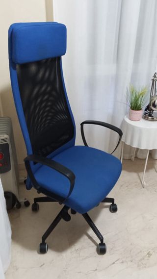Silla de escritorio giratoria azul