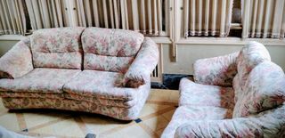 Conjunto 2 sofás 3 y 2 plazas floral