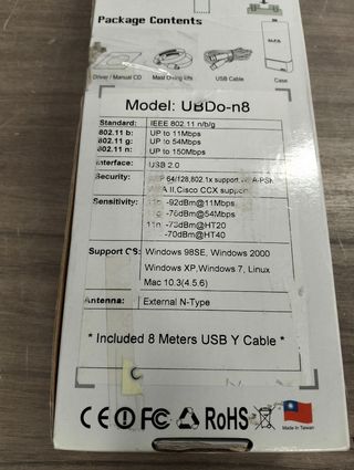 Adaptador Wi-Fi Alfa UBDo-n8 USB exterior 8m