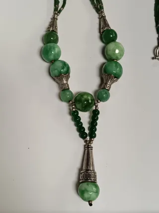Collana etnica pietre verdi
