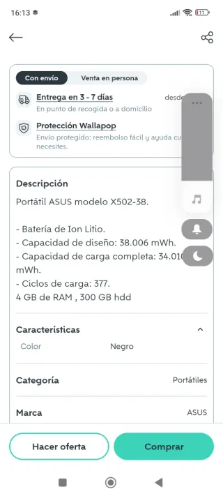 Portátil ASUS Blanco y Negro
