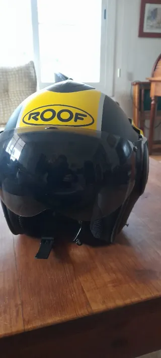 Casco Moto Roof Negro y Amarillo / Talla S