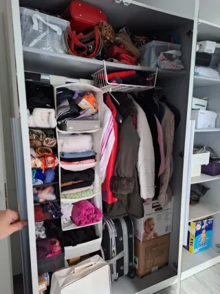 Armario blanco gran capacidad con espejo