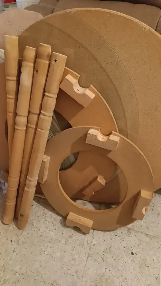 Mesa camilla madera con cristal y brasero