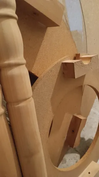 Mesa camilla madera con cristal y brasero