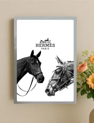 Quadro Hermès Cavalli Bianco Nero
