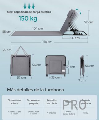 Juego de 2 Tumbonas de Playa - SONGMICS