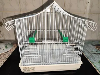 Jaula para pájaros blanca
