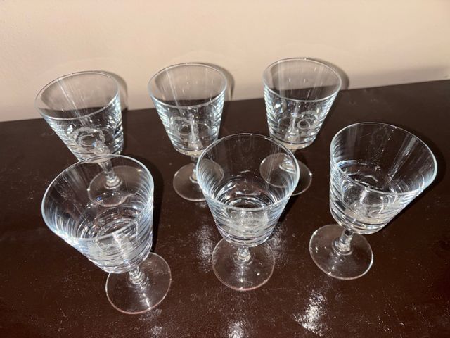 6 Bicchierini Cristallo Incisi